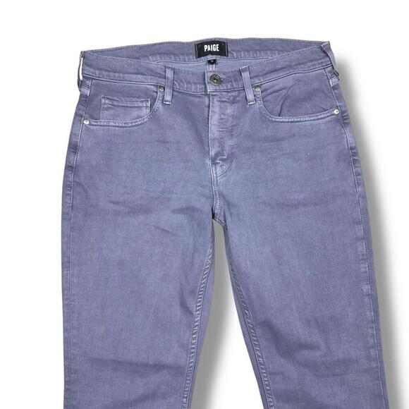 Paige Jeans Mens W33 Lennox Purple Slim Straight Stretch Preppy Dark Wash Denim - Picture 5 of 9
